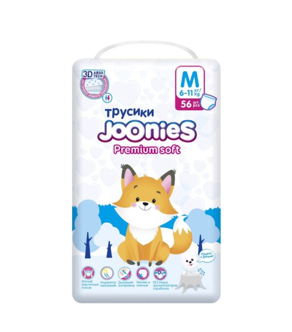 Трусики Joonies Premium размер M (6-11кг.) 56 шт. 1