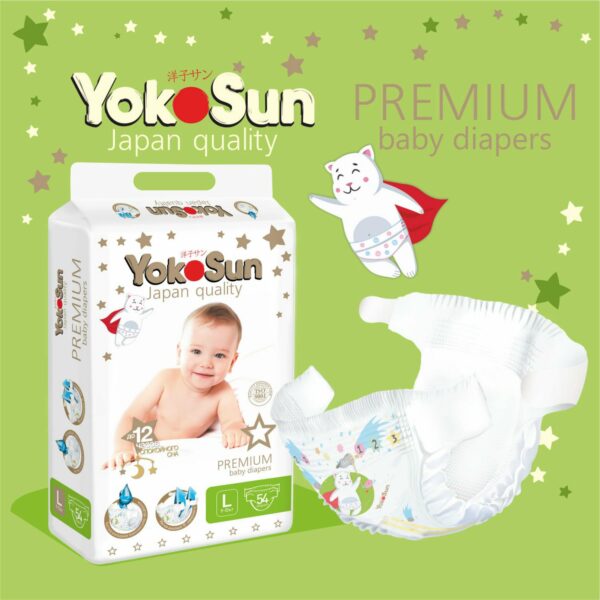 Подгузники YokoSun Premium L (9-13кг) 54 шт 3