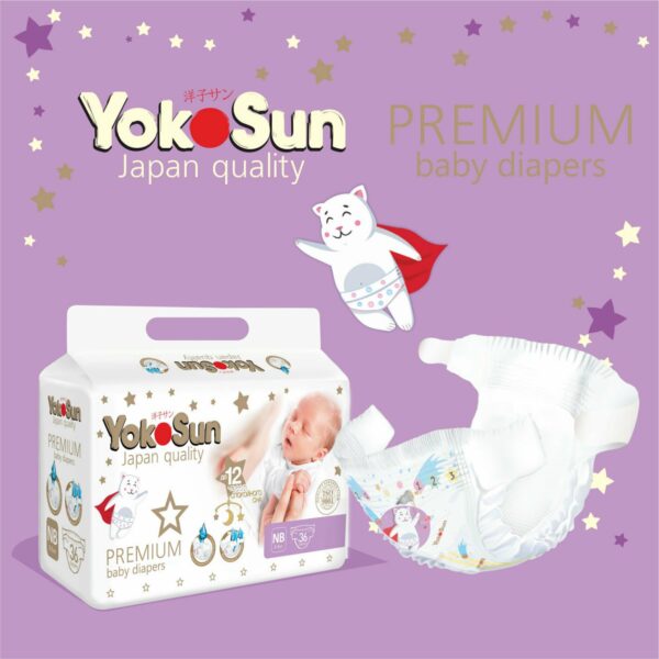 Подгузники YokoSun Premium NB (0-5 кг) 36 шт 2