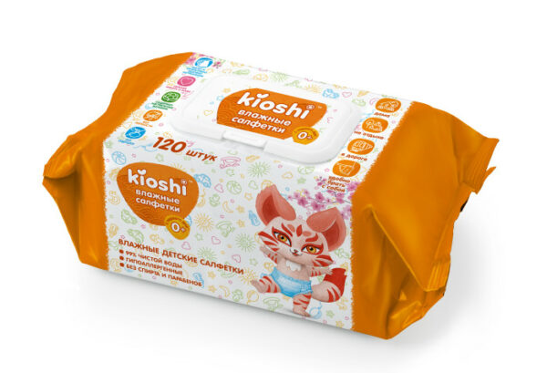 Детские влажные салфетки KIOSHI 120 шт/уп 1