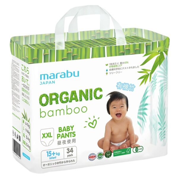 Подгузники-трусики Organic bamboo MARABU XXL 15+кг ,34шт 1