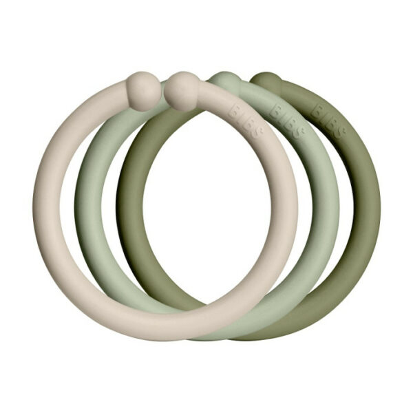 Набор колец-держателей BIBS Loops (Vanilla/Sage/Olive) 12шт. 1