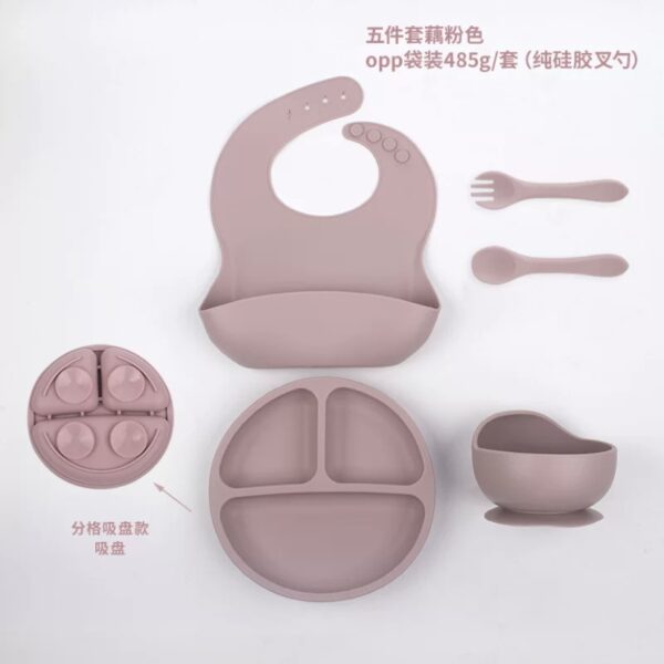 Комплект силиконовой посуды на присосках в ассортименте серый 2