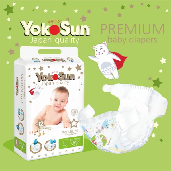 Подгузники YokoSun Premium L (9-13кг) 54 шт 2