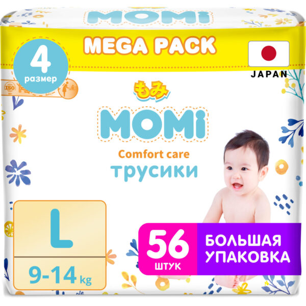 Momi трусики Comfort Care L (9-14кг), 56 шт.MEGA 1