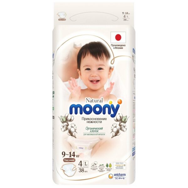 Подгузники MOONY Natural L (9-14кг) 38шт 1