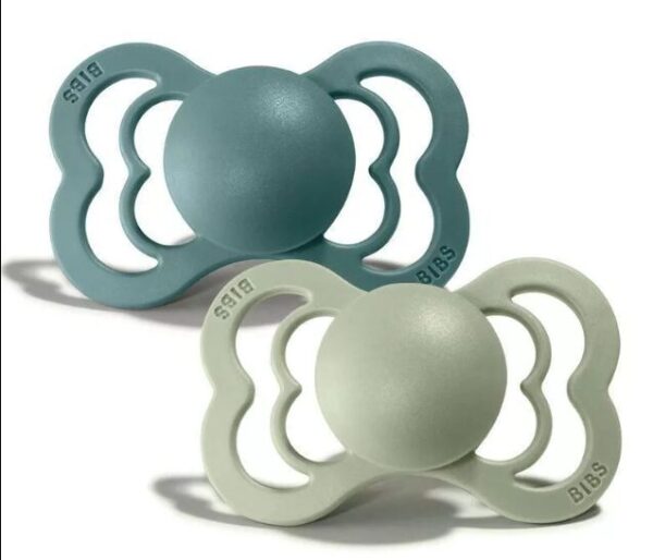 Набор пустышек силиконовых BIBS Couture- Sea/Sage(6-18мес)