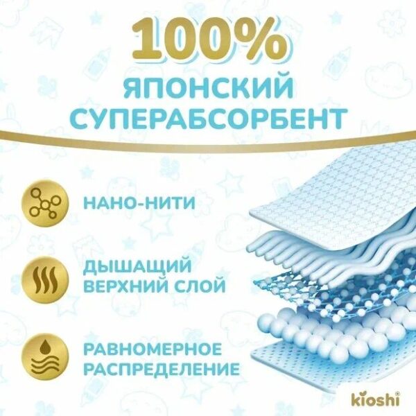 Подгузники KIOSHI Premium Ультратонкие S (3-6 кг) 40 шт 5