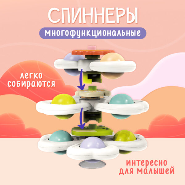 Спиннеры на присосках, 3 шт. в наборе — изображение 2