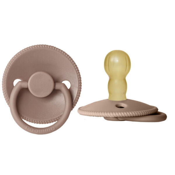 Пустышка Paomma с соской из натурального латекса, S (0-6 мес), Taupe 1