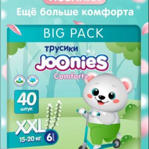 Joonies Comfort+ Подгузники-трусики, размер XXL (15-20 кг), BIG PACK 40 шт.