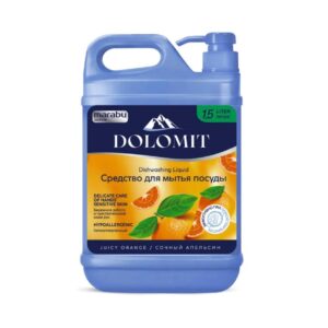 Средство для мытья посуды DOLOMIT "сочный апельсин", 1,5 л против жира в холодной воде.