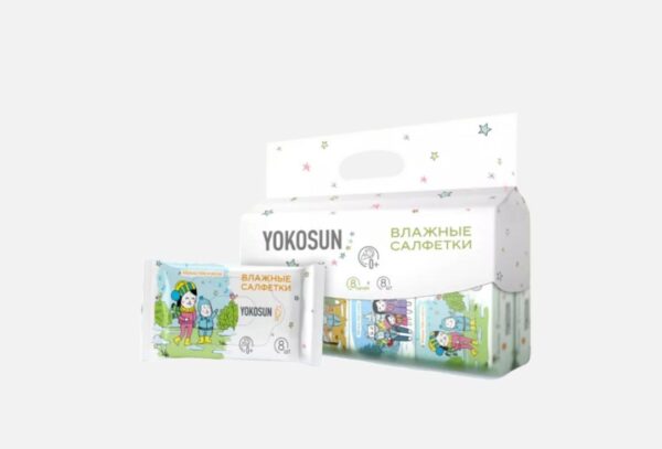 Универсальные детские влажные салфетки YokoSun, ( 8шт)