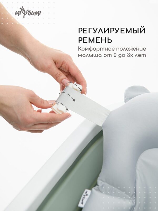 Ванночка для новорожденных Miyoumi с матрасиком и термопробкой складная - Sage/250 2