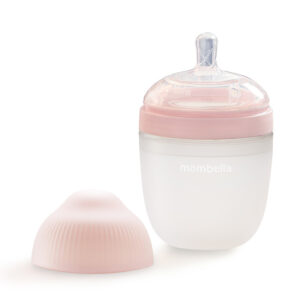 Антиколиковая бутылочка Mombella Wide Neck,широкая,210 мл,силиконавая,розовая