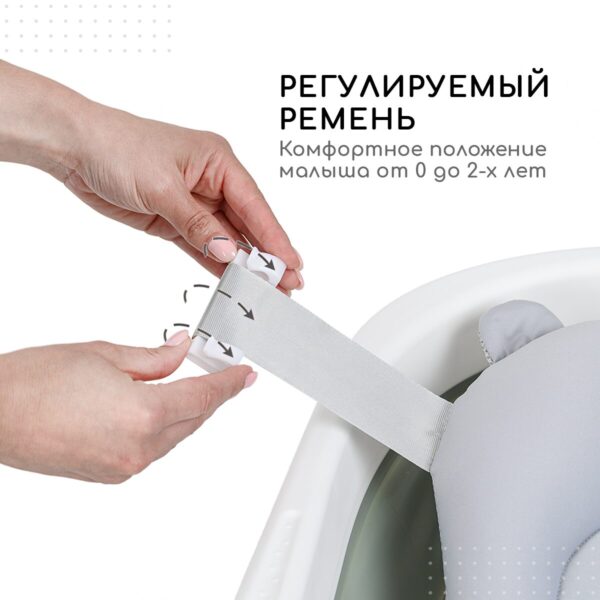 Ванночка для новорожденных Miyoumi с матрасиком и термометром складная - Sage 9