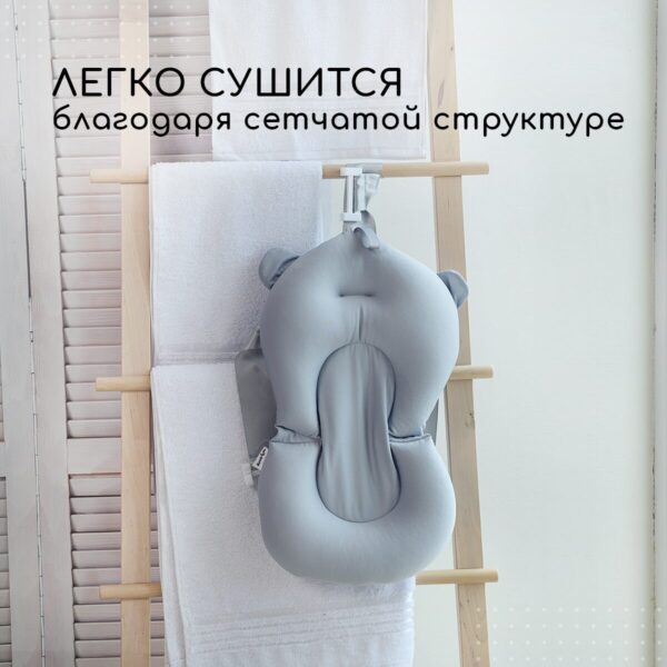 Ванночка для новорожденных Miyoumi с матрасиком и термометром складная - Sage 8