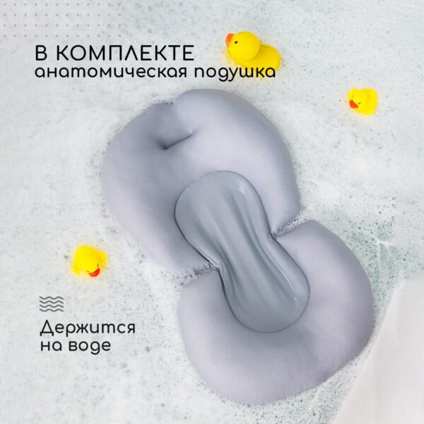 Ванночка для новорожденных Miyoumi с матрасиком и термометром складная - Sage 3