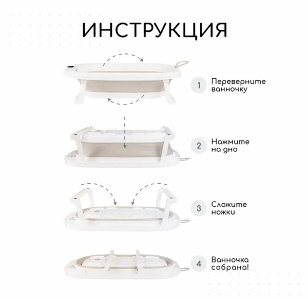 Ванночка для новорожденных Miyoumi с термометром складная - Sand 5