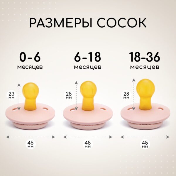 Пустышка MiYoumi, латексная, 0-6 мес, Ivory/Blush 10