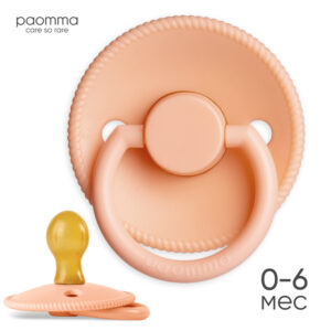 Пустышка Paomma с соской из натурального латекса, S (0-6 мес), Peach
