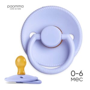 Пустышка Paomma с соской из натурального латекса, S (0-6 мес), Airy blue