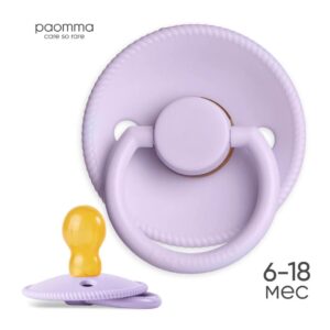 Пустышка Paomma с соской из натурального латекса, S (6-18 мес), Lilac