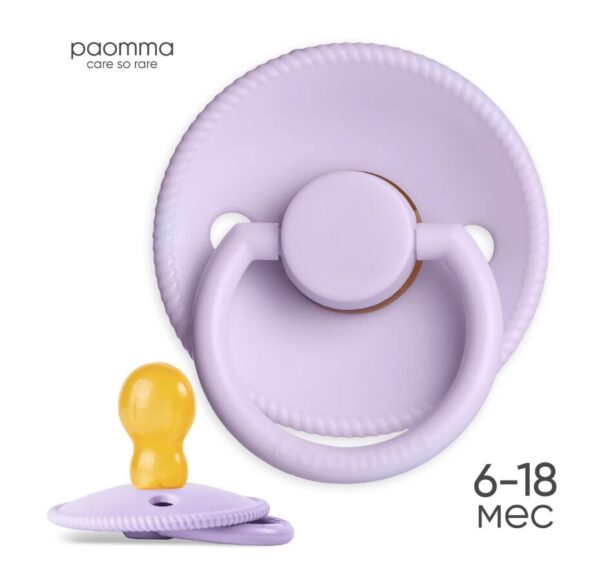 Пустышка Paomma с соской из натурального латекса, S (6-18 мес), Lilac 1