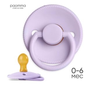Пустышка Paomma с соской из натурального латекса, S (0-6 мес), Lilac