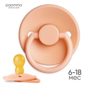 Пустышка Paomma с соской из натурального латекса, S (6-18 мес), Peach