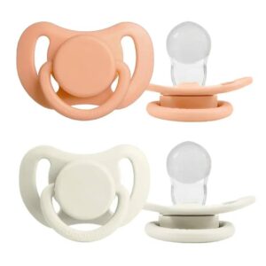 Набор силиконовых пустышек 6-18 мес,Peach/buttercream(ночная)