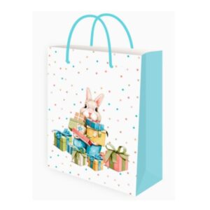Пакет подарочный, с матовым ламинированием, Зайчик, 18х23х10 см.