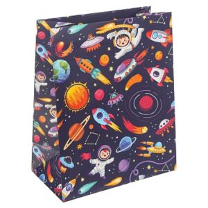 Пакет подарочный, матовый, Космос, 26х32х14 см