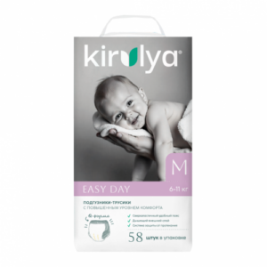 Подгузники-трусики Kirulya Easy Day,M 6-11кг 58 шт