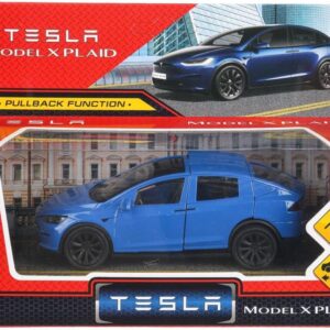 Машина Tesla Model X Plaid синяя