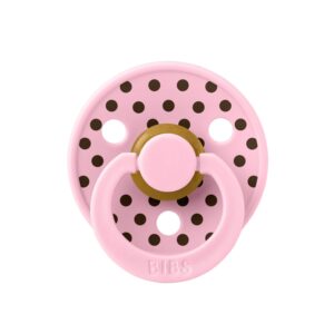 Пустышка латексная BIBS Studio Colour - Polka - Baby Pink/Mocha, 6+ мес.