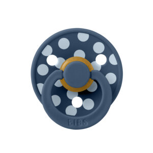 Пустышка латексная BIBS Studio Colour - Polka - Steel Blue/Baby Blue, 6+ мес.