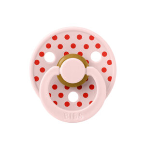 Пустышка латексная BIBS Studio Colour - Polka - Blossom/Candy Apple, 0+ мес.